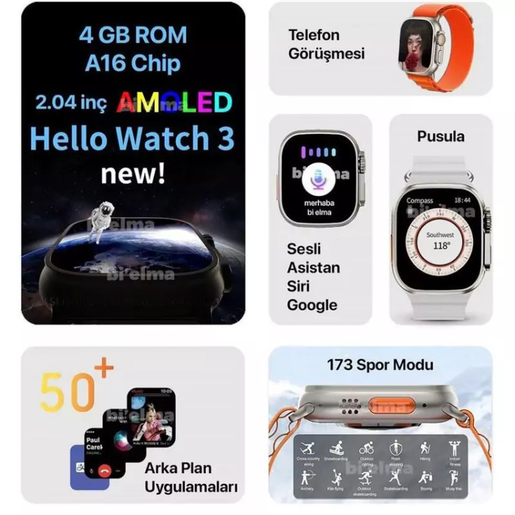 ساعت هوشمند HELLO WATCH 3 ULTRA EMOLED