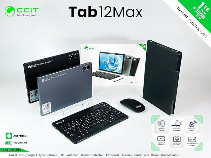 تبلت دانش آموزی CCIT مدل Tab 12 Max | با کیبورد و موس