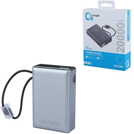 پاور بانک 22.5 وات اکسیژن مدل OX-190 ظرفیت 20000 میلی آمپر ساعت