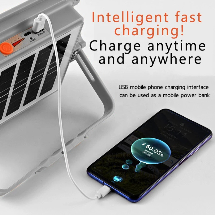 پروژکتور شارژی و خورشیدی مدل 300LED ip66